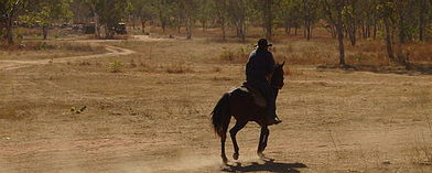 Jackeroo on horseback